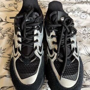 Black and Silver Athletic Sneakers